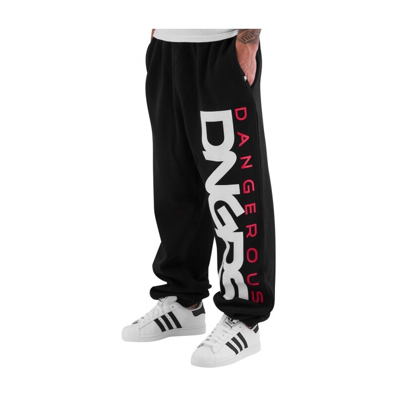 Dangerous DNGRS kalhoty pánské Classic Sweat Pants Black/Red tepláky