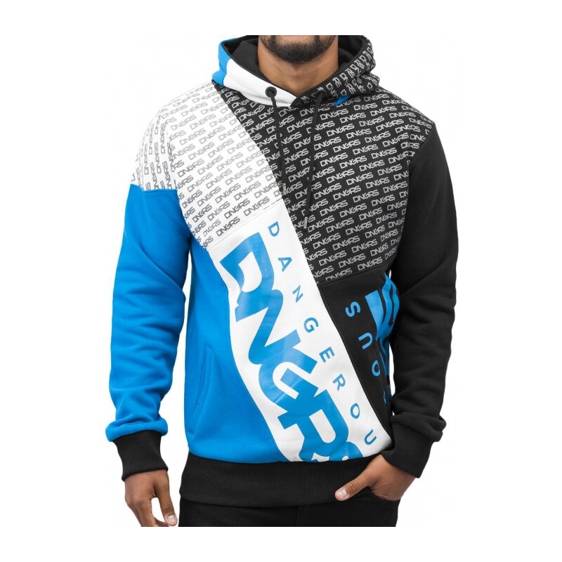 EGO-MAN.CZ DANGEROUS DNGRS mikina pánská Logo Hoody Blue