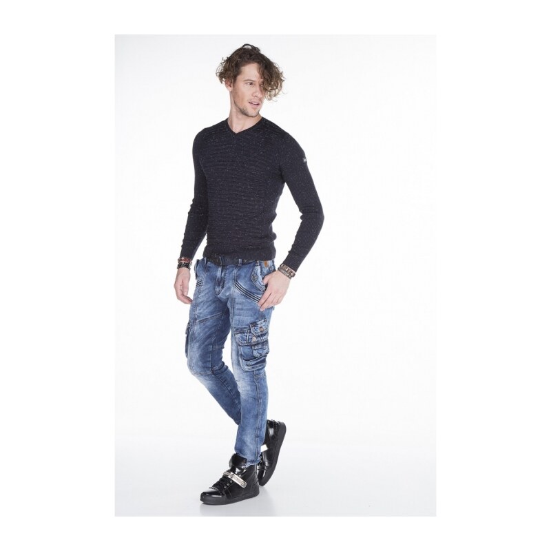 CIPO & BAXX kalhoty pánské CD383 L:34 kapsáče jeans
