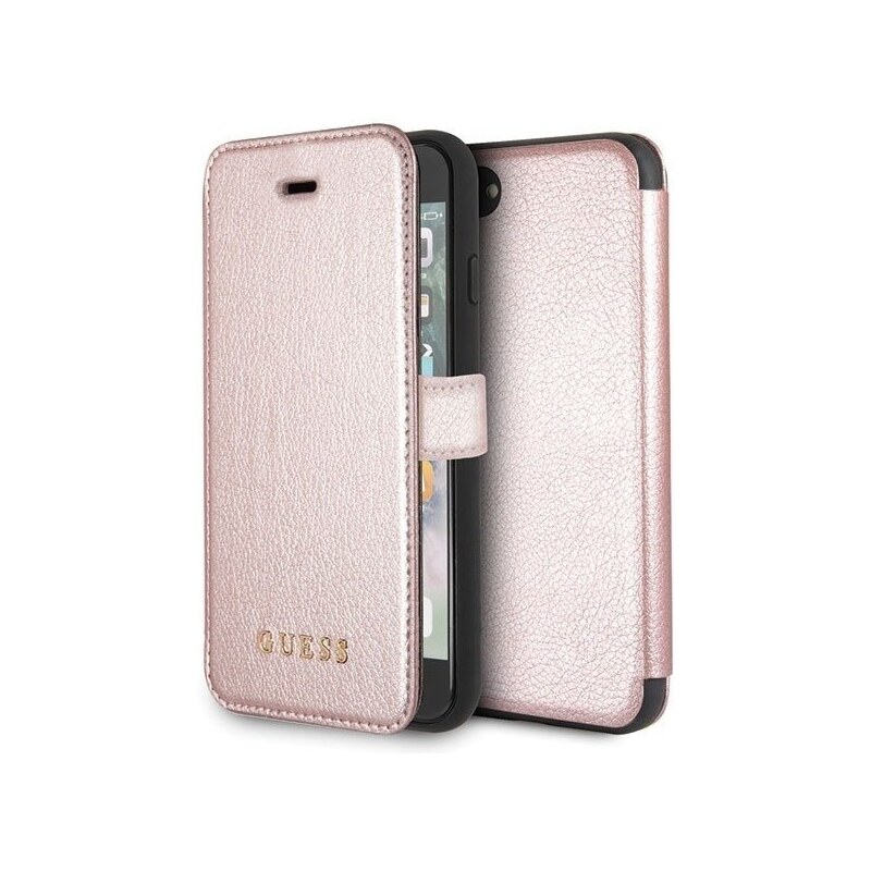 Pouzdro / kryt pro iPhone 8 / 7 / 6s / 6 / SE (2020/2022) - Guess,  IriDescent Book RoseGold - GLAMI.cz
