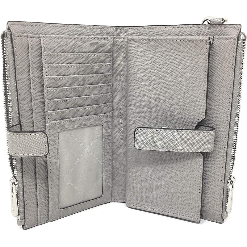 Michael Kors Peněženka Jet Set Travel Double Zip Wristlet Pearl Grey