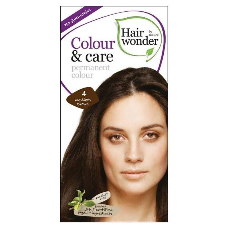 Hairwonder Colour & Care - dlouhotrvající barva na vlasy 4.0 Středně hnědá 100 ml