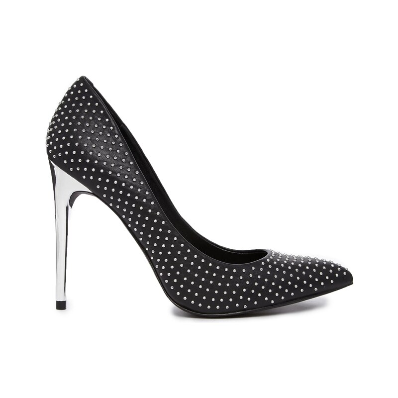 Supertrash Pia Studded Heeled Court Shoes - Black
