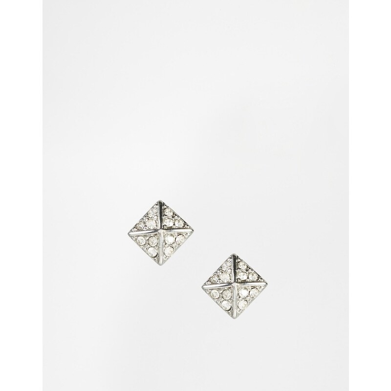 Romeo and Juliet Couture Romeo And Juliet Small Pave Stud Earrings - Silver