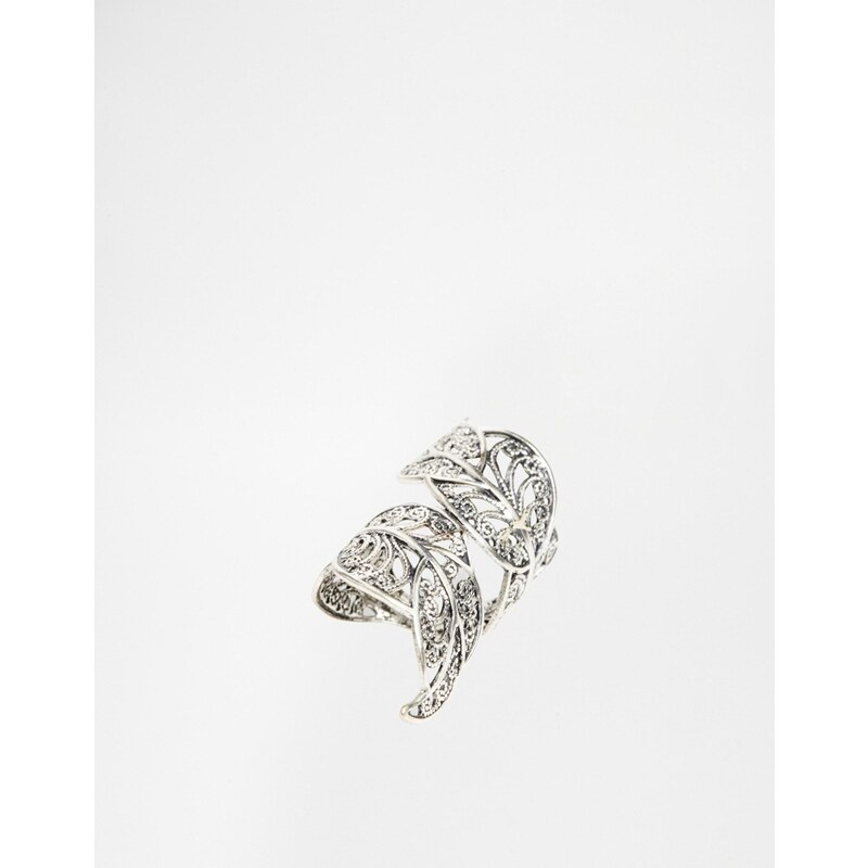 ASOS Leaf Filigree Wrapped Ring - Silver
