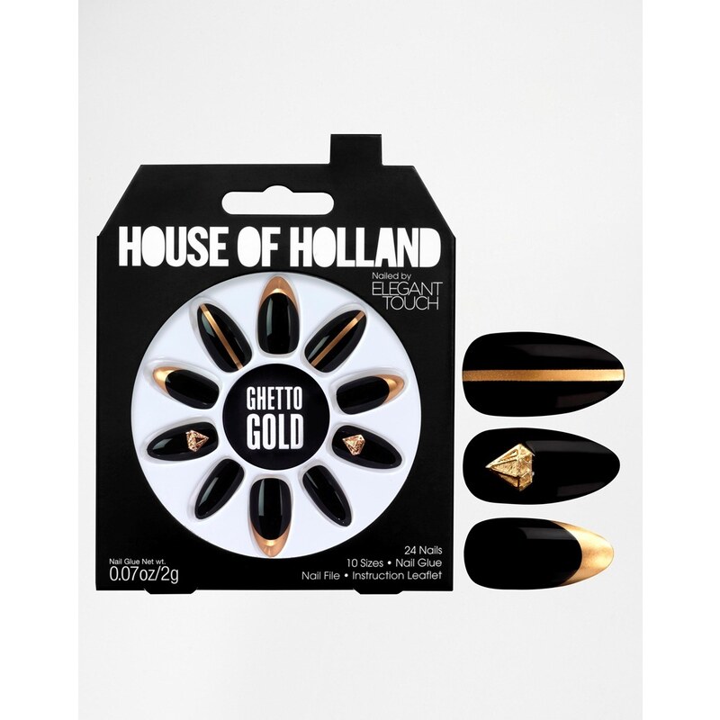 Eylure House Of Holland Nails By Elegant Touch - Ghetto Gold - Multi