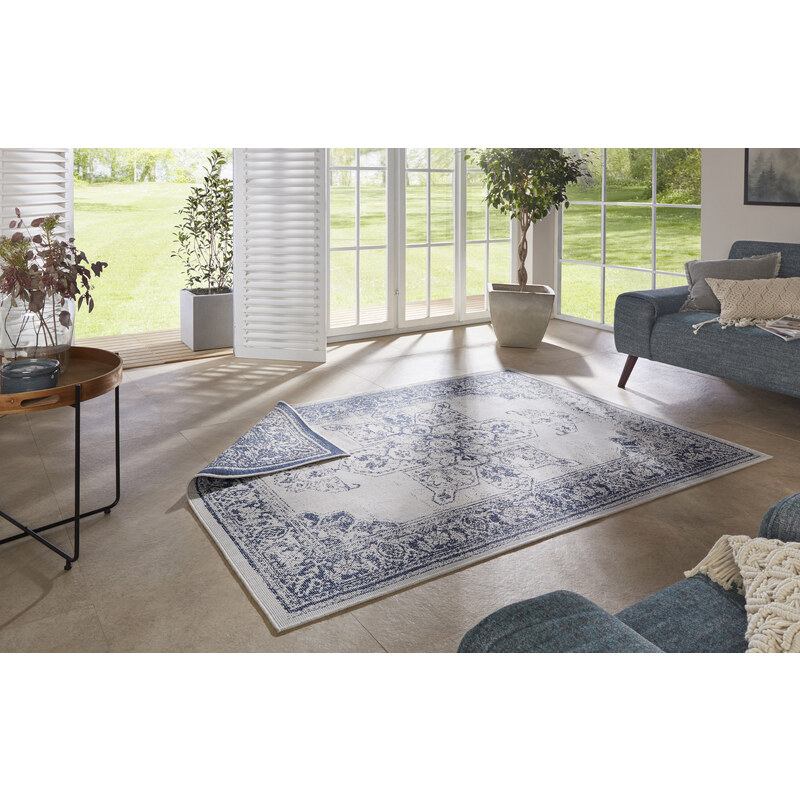 NORTHRUGS - Hanse Home koberce Kusový koberec Twin Supreme 104138 Blue/Cream – na ven i na doma - 160x230 cm