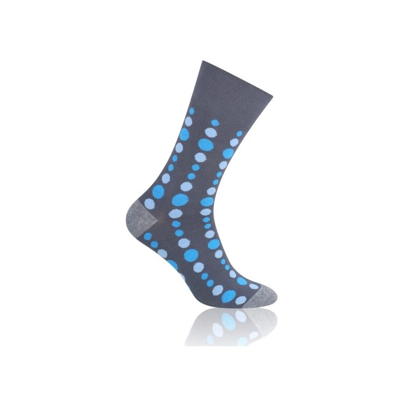 Steven 056-V Ponožky 42-44 šedá/modrá/puntíky