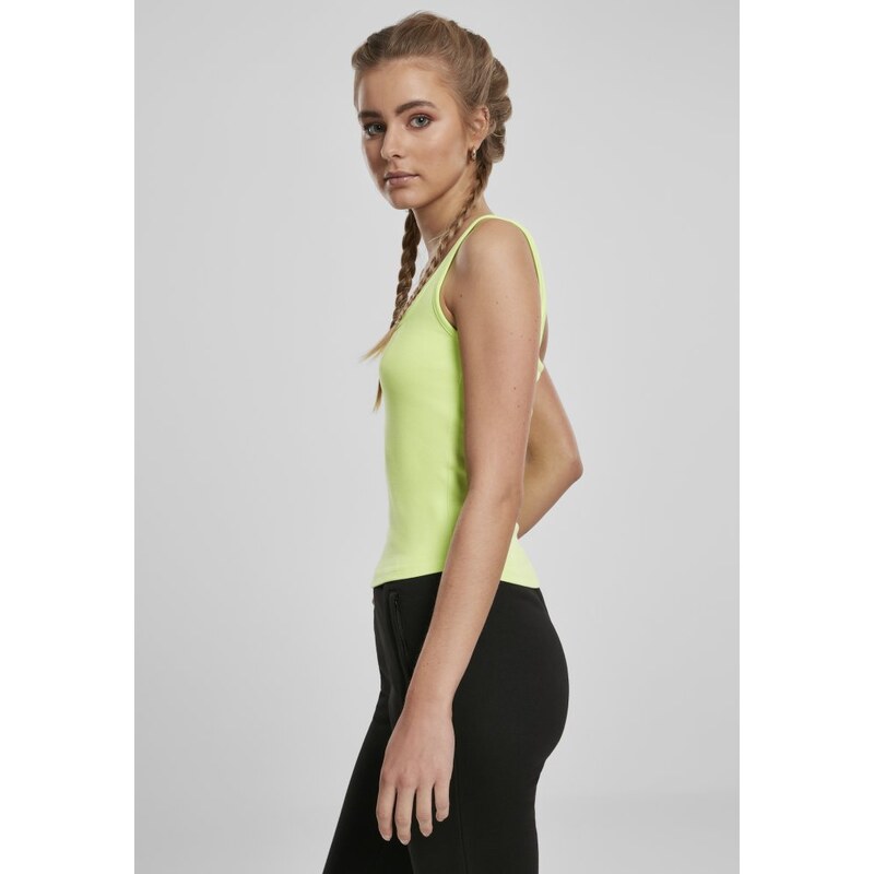 Urban Classics Ladies Wide Neck Top - electriclime
