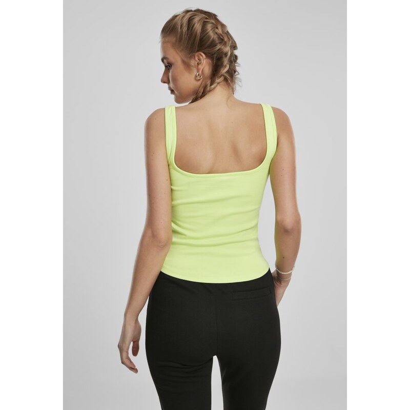 Urban Classics Ladies Wide Neck Top - electriclime