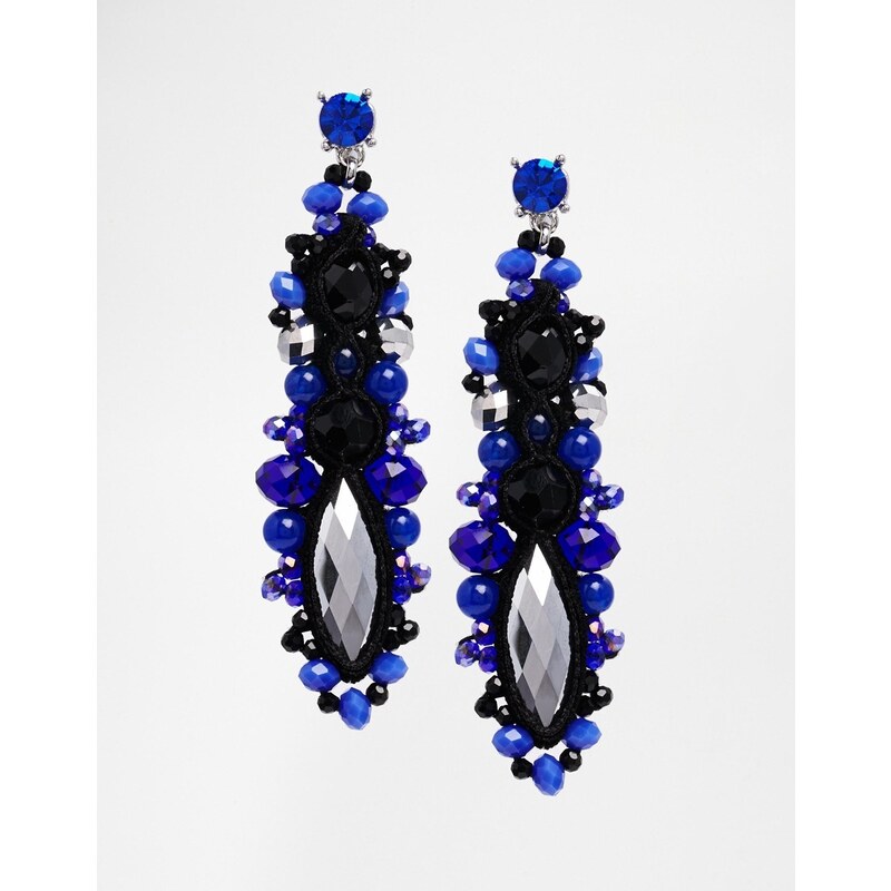 Nali Statement Bead Earrings - Blue