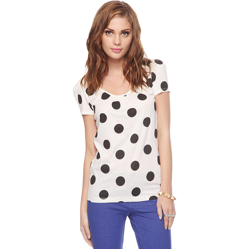 FOREVER21 Dotted Bow Back Tee