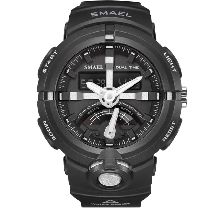 Sportovní digitální hodinky Smael 1637 stříbrné