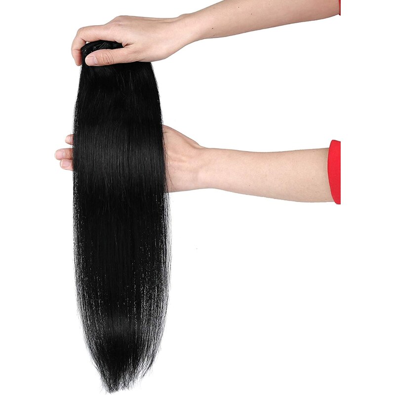 GIRLSHOW Clip in vlasy 55 cm lidské Remy, 100 g - odstín 1# (uhlově černá)