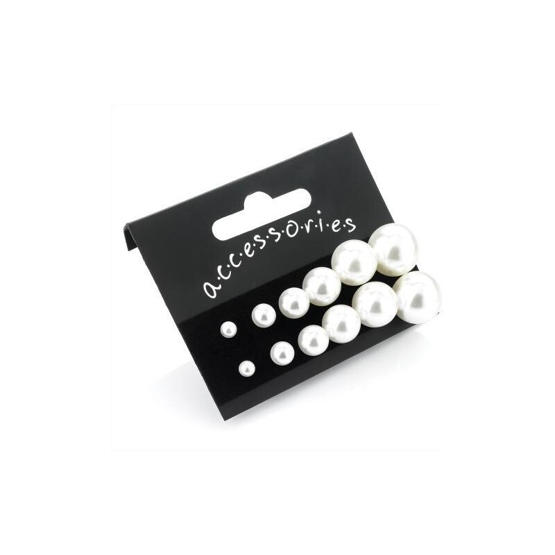 My Astre Sada bílých perlových náušnic