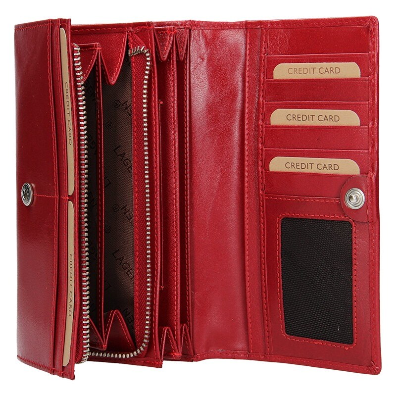 Dámská kožená peněženka Lagen Líza - tmavě červená
