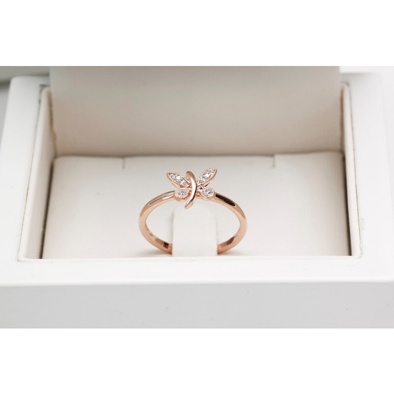 Staviori Zlatý prsten s diamantem růžové zlato Au 0,585 - PXD1891R