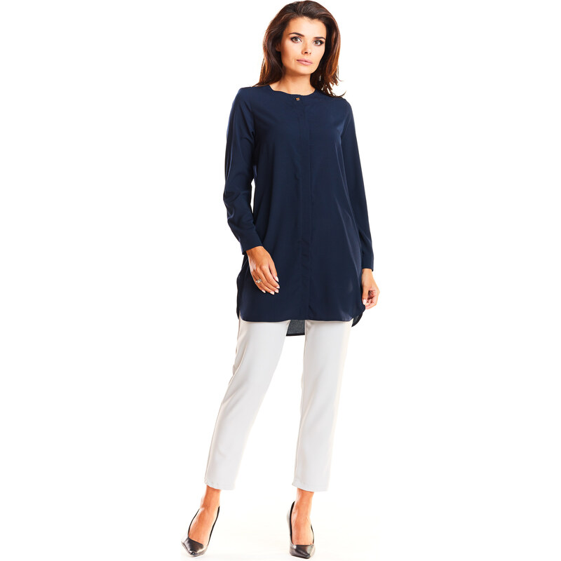 Awama Woman's Shirt A236 Navy Blue