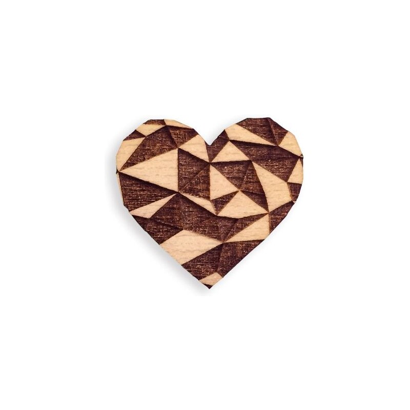 BeWooden Dřevěná brož Love Brooch