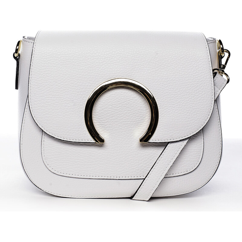 Delami Vera Pelle Nepřehlédnutélná kožená crossbody Albina, bílá