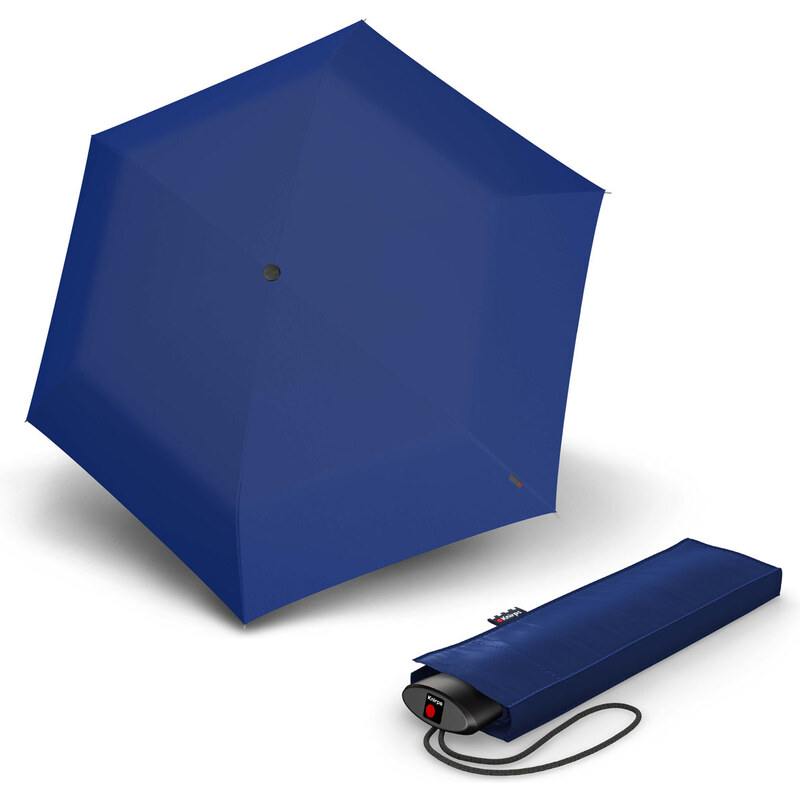 Knirps AS.050 Slim Small Manual - dámský skládací plochý deštník modrá