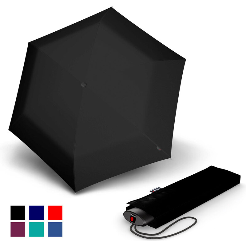 Knirps AS.050 Slim Small Manual - dámský skládací plochý deštník černá