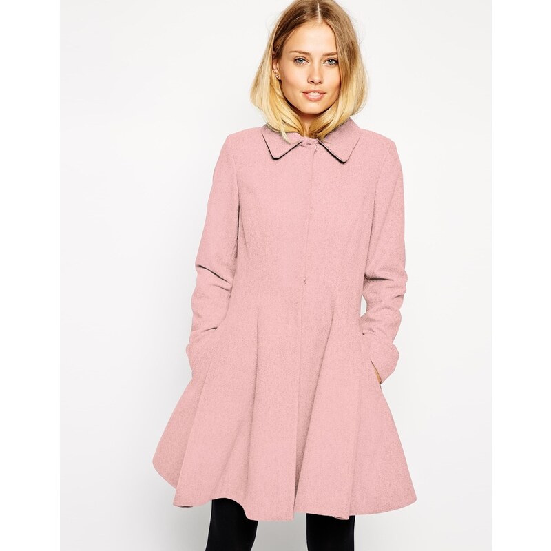 ASOS Dolly Skater Coat - Pink