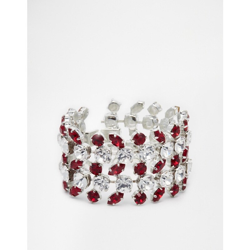 Krystal Swarovski Crystal Leaf Row Bracelet - Red