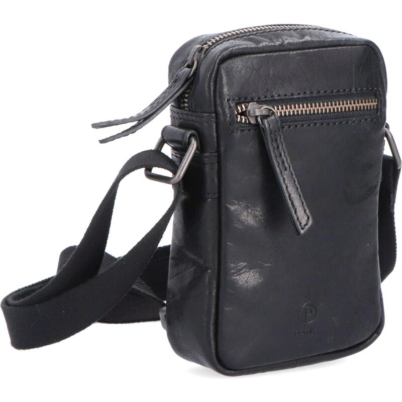 Kožená taška crossbody Poyem černá 2220 Poyem C