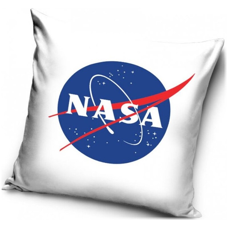 Carbotex Polštář NASA s logem Americké vládní agentury pro pro letectví a kosmonautiku - bílý - 40 x 40 cm