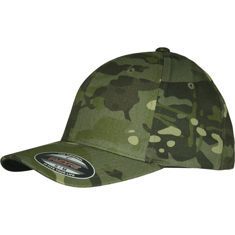 Flexfit Kšiltovka khaki / olivová / jablko / světle zelená /