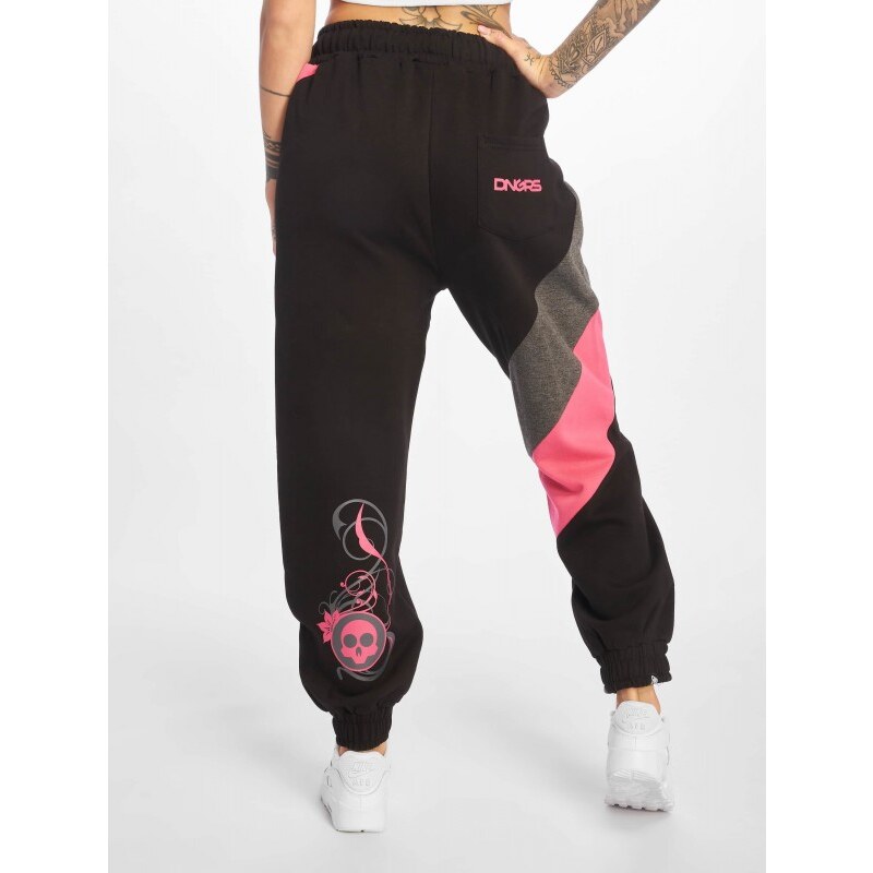 Dangerous DNGRS Skull Sweatpants Black/Pink tepláky dámské