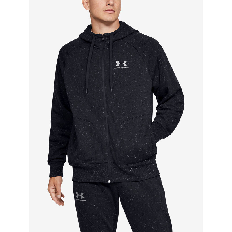 Under Armour MMikina SPECKLED FLEECE FZ HOODIE-BLK - Pánské
