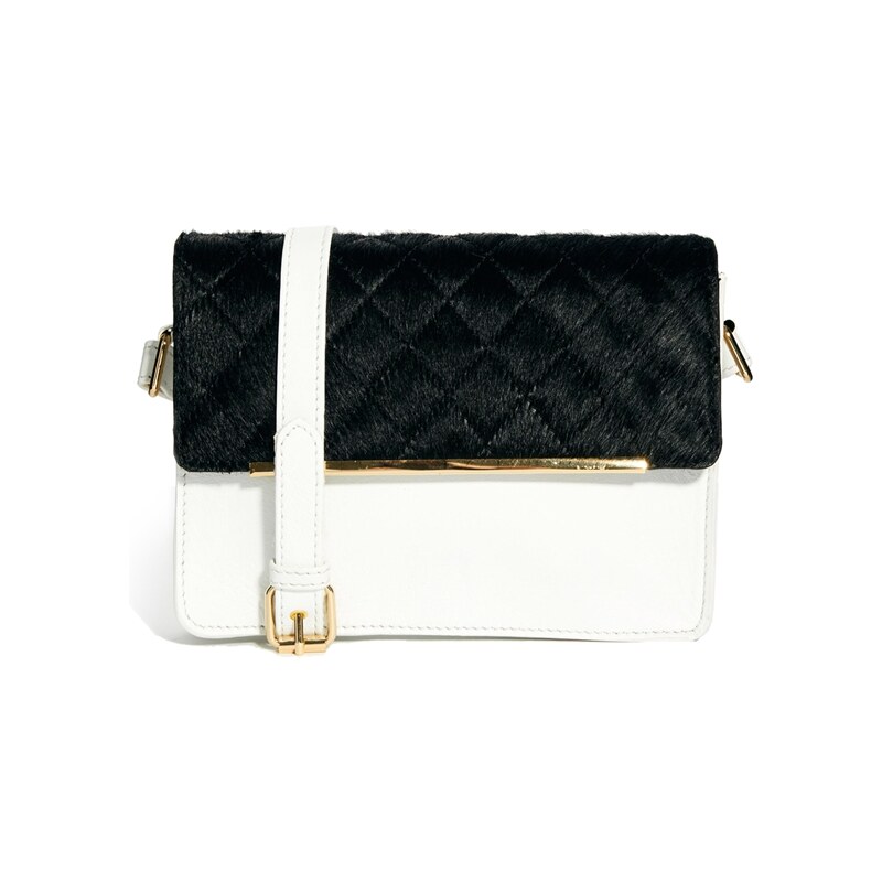 ASOS Leather Quilted Cross Body Bag With Pony