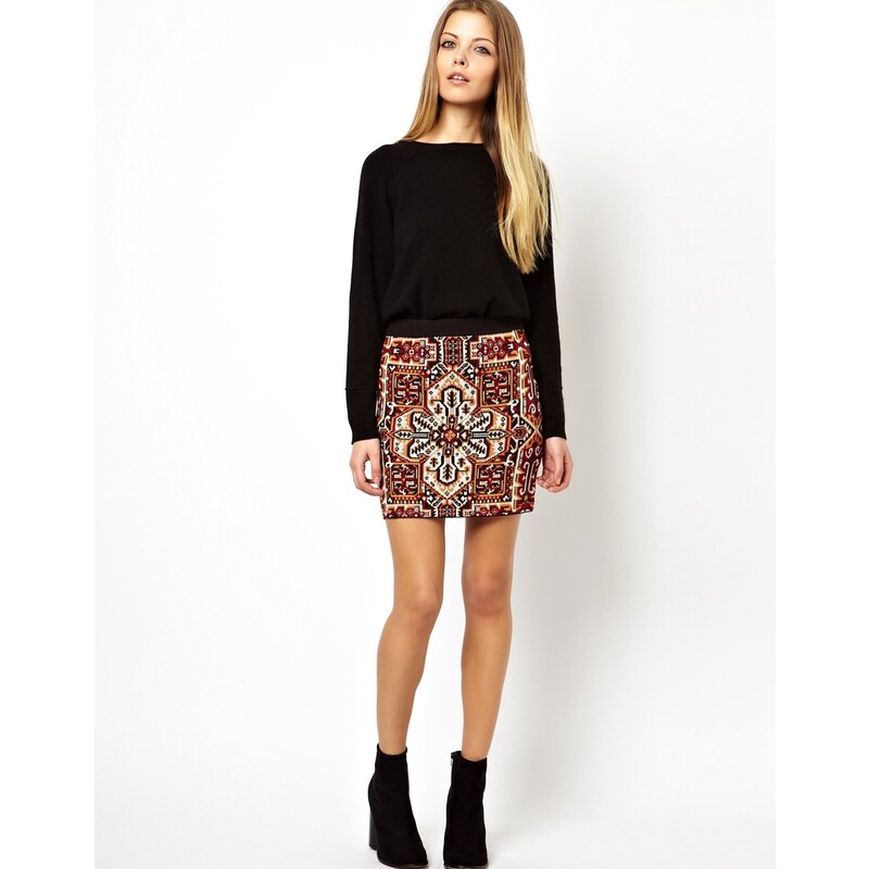 Pull&Bear Printed Knitted Skirt