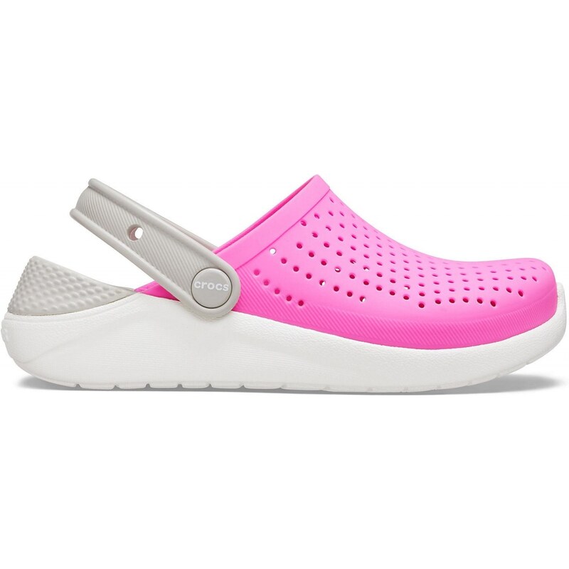 Pantofle Crocs LiteRide Clog Juniors - Electric Pink/White