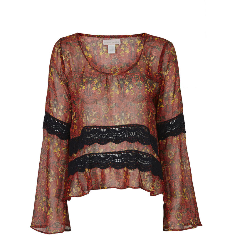 Topshop Lace Trim Blouse by Band of Gypises