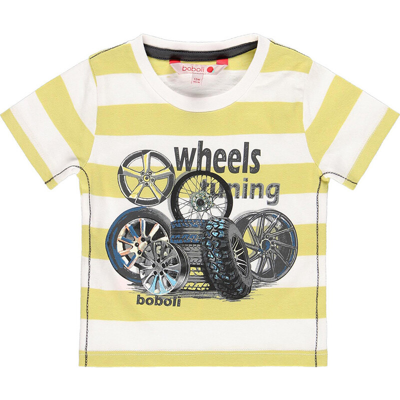 Boboli Chlapecké pruhované tričko Wheels