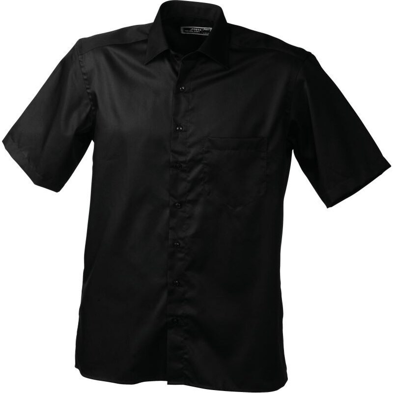 James & Nicholson Pánská košile s krátkým rukávem James & Nicholson (JN607) Černá S
