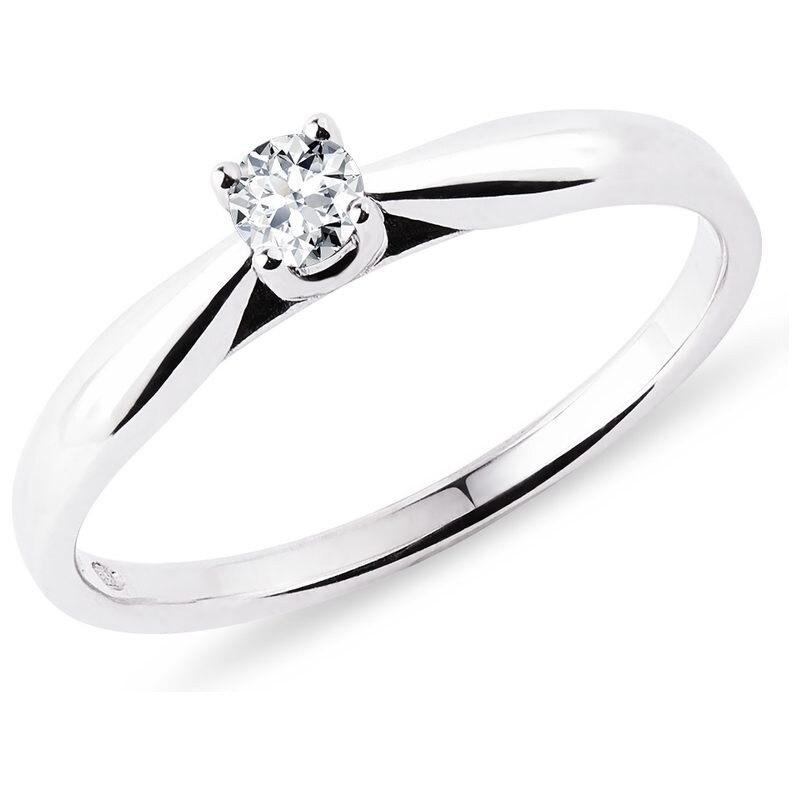 Stříbrný prsten s briliantem KLENOTA k0316019
