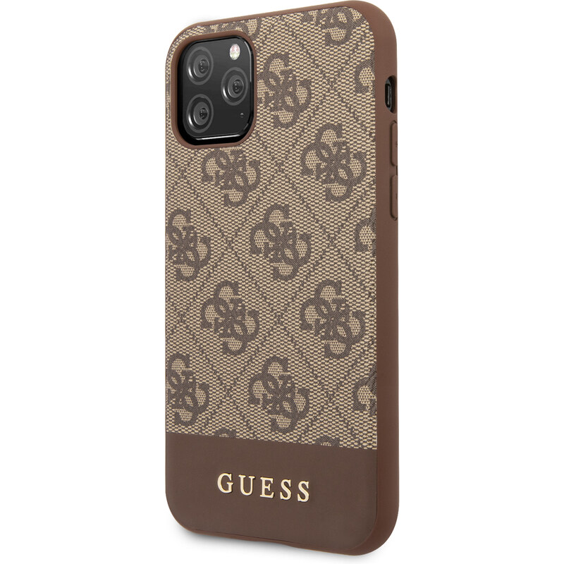 Ochranný kryt na iPhone 11 - Guess, 4G Stripe Brown