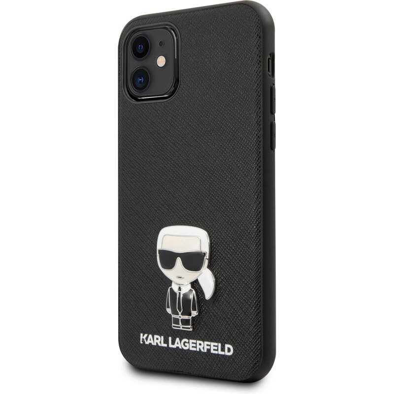 Ochranný kryt na iPhone 11 - Karl Lagerfeld, Saffiano Iconik Black