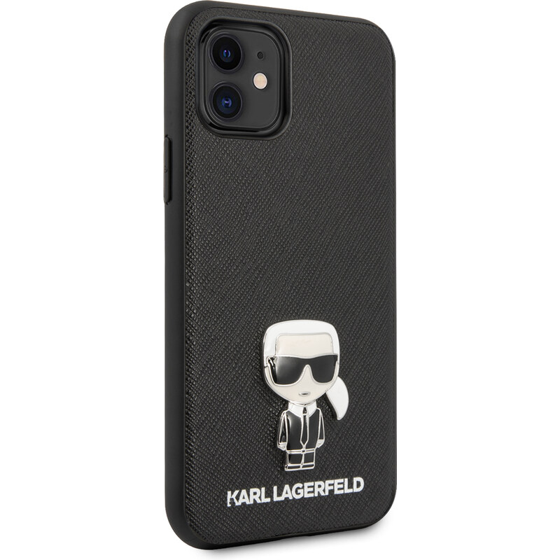 Ochranný kryt na iPhone 11 - Karl Lagerfeld, Saffiano Iconik Black