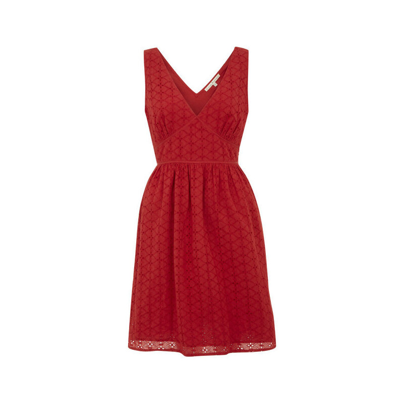 Dámské červené šaty s perforací Uttam Boutique