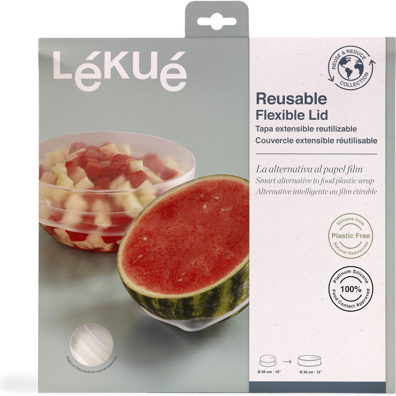 Silikonové víčko na potraviny a nádobí Lékué Kit Reusable flexible lids ø 26 cm