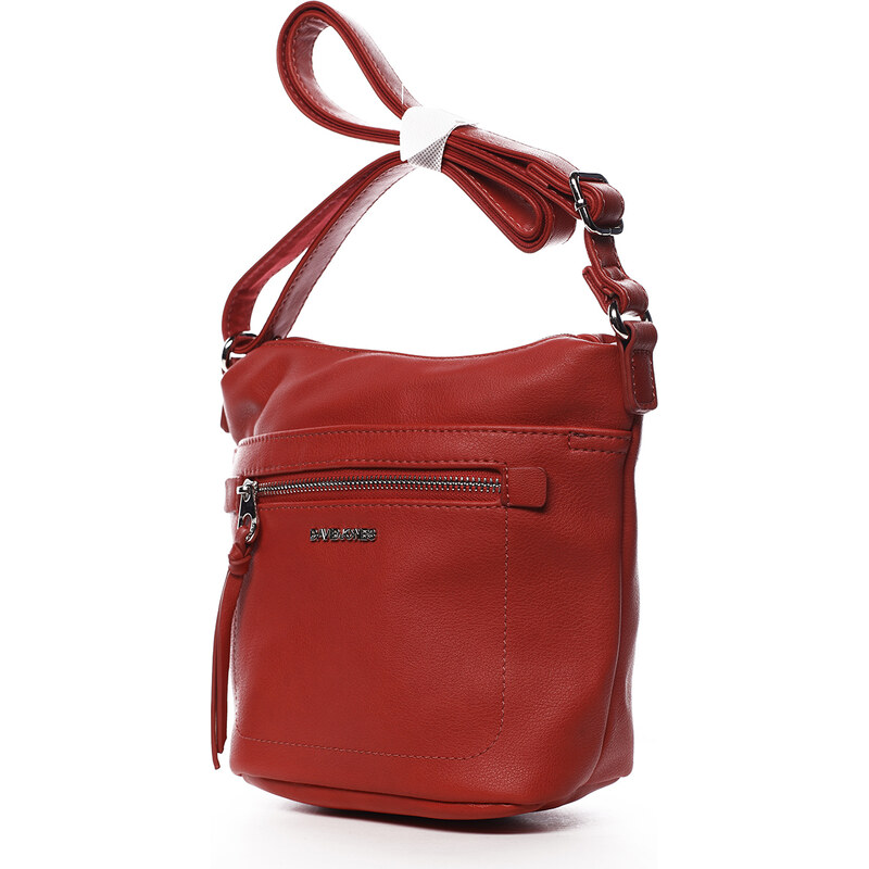 David Jones Dámská praktická crossbody kabelka přes rameno Emma, červená