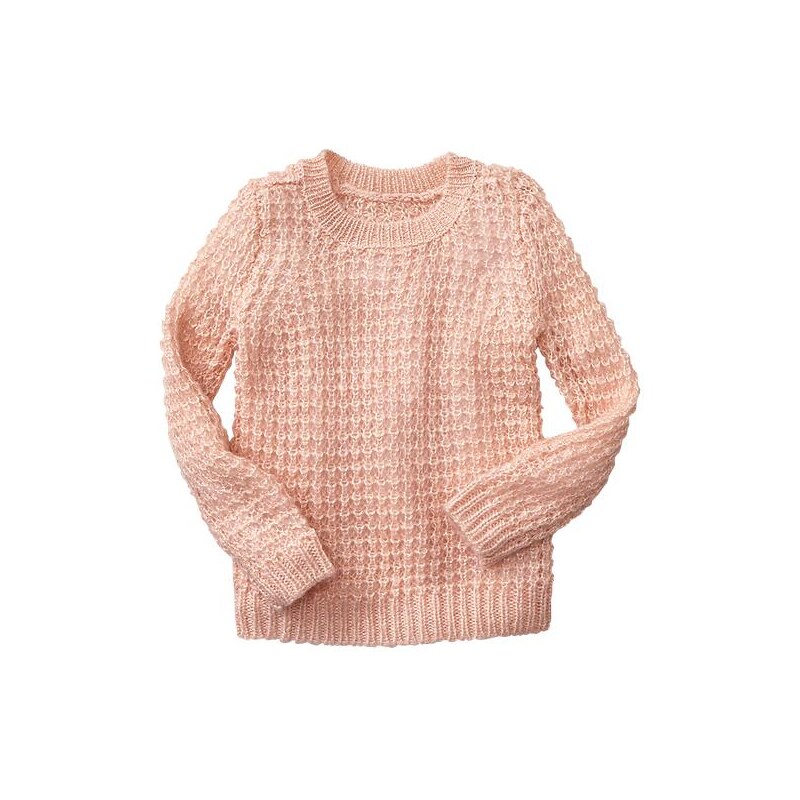 Gap Metallic Open Stitch Sweater - Murmur pink
