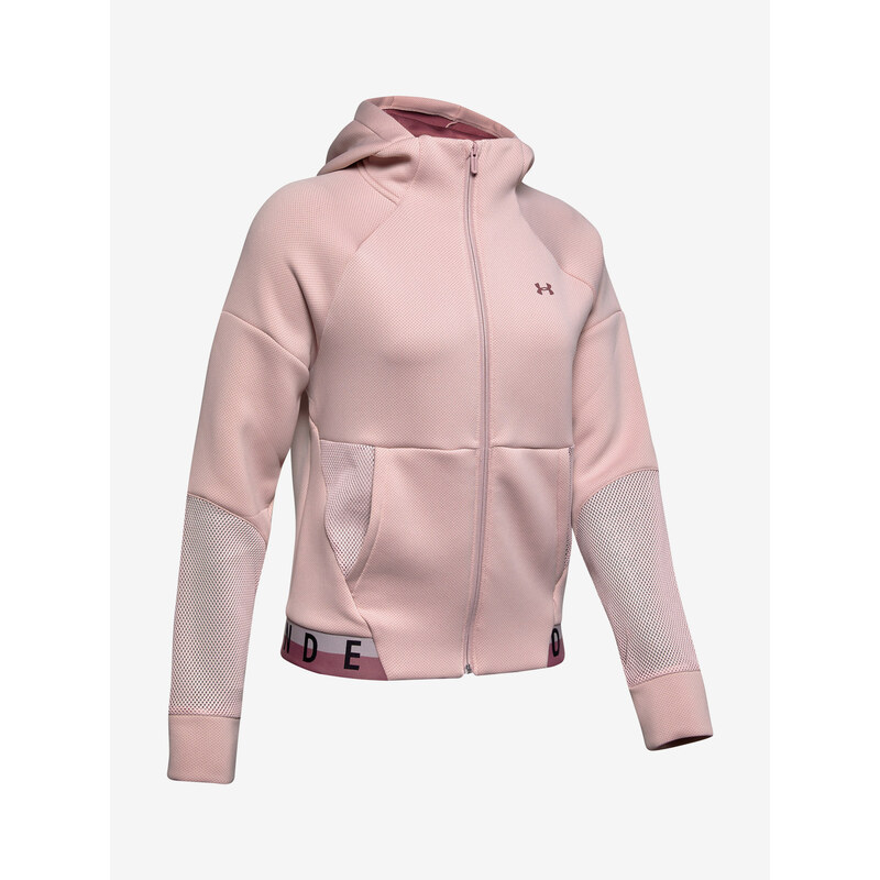 Mikina Under Armour Move Full Zip Hoodie Mesh Inset PNK GLAMI.cz