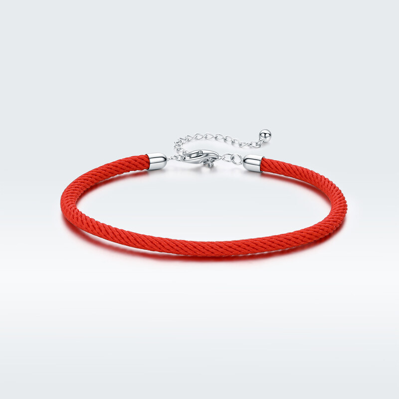 Royal Fashion Emporial látkový nastavitelný náramek na přívěsky červený SCB166