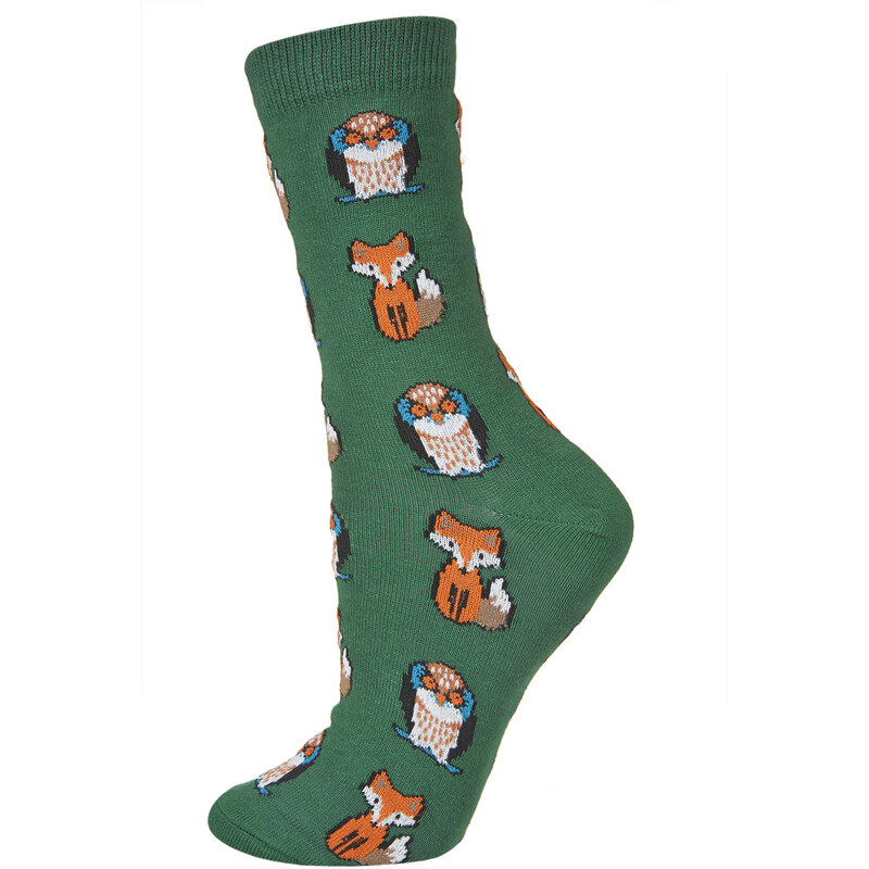 Topshop Owl And Foxes Ankle Socks